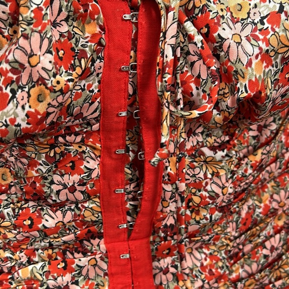 Musette Mini Ruffle Cottage Boho style mini bustier top floral dress size small - Picture 11 of 16